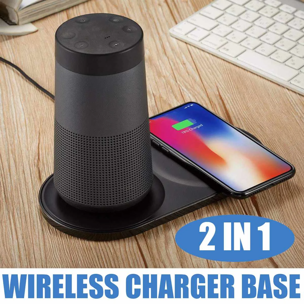 

5W Portable Wireless Phone Charging Pad Desk for PC Speaker Base Charger For Bose SoundLink Revolve Universal Phone Charger