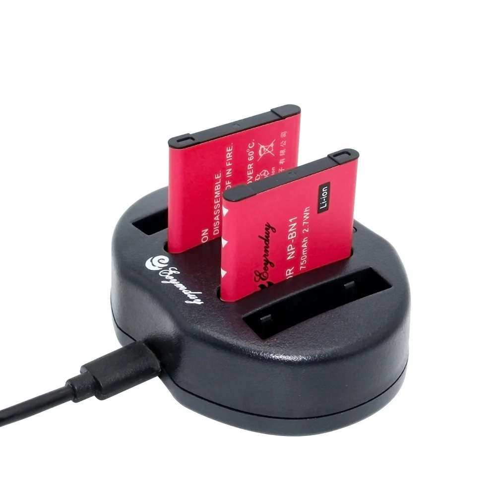 

2pcs NP-BN1 Battery + Dual charger BC-CSN for Sony camera DSC-TX30 TX55 TX66 TX100 TX300 W810 WX5C WX220