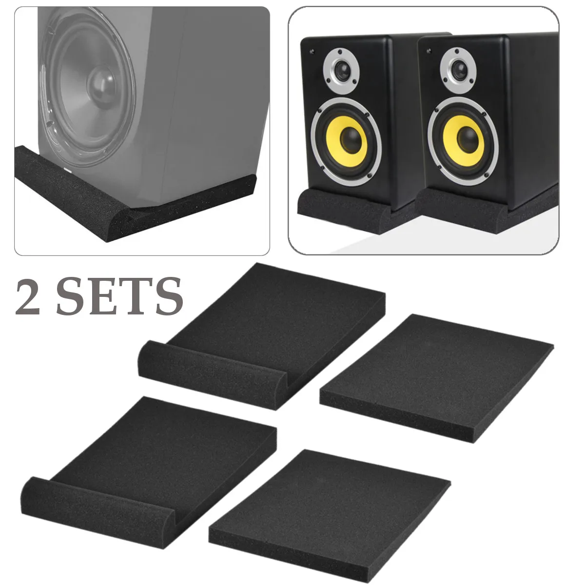 

2Pcs/ Set Alctron Studio Monitor Speaker Isolation Acoustic Foam Pads EPP05 Shockproof Acoustic Foam Sound Isolation Sponge Pads