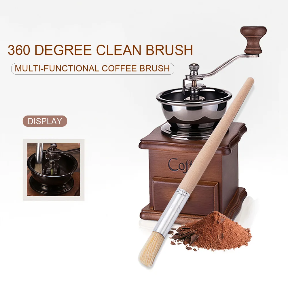 

Coffee Machine Brush Wooden Espresso Coffee Grinder Brushes Coffee Spoon Machine Group Head Kitchen Tools