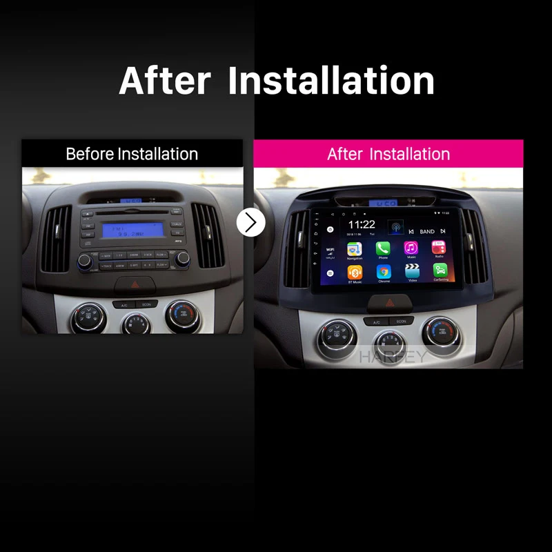 Discount Harfey 1080P 2Din Auto Multimedia Player Car Radio For Hyundai Elantra 2011-2016 Android 8.1 GPS Navigation Audio Head Unit 9