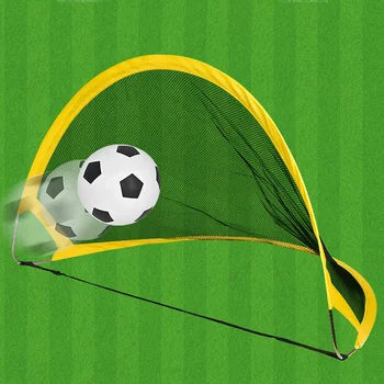 

Kids 2PCS Foldable Pop-up Soccer Goals Net Football Gate Tent with Ball Pump Poles Outdoor Sports Play Ball Game Toy