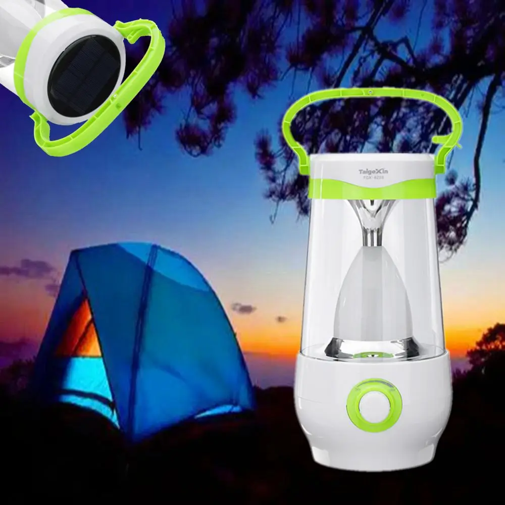 

8W LED Camping Light Rechargeable Portable Emergency Light Lantern Stepless Dimmable Solar Light AC110-240V Tent Lamp