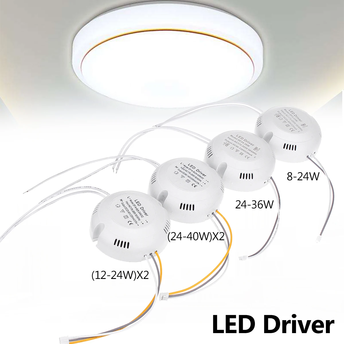 1W-24W LED Driver 300mA Power Supply Transformer Convertor Ceiling Panel Lights