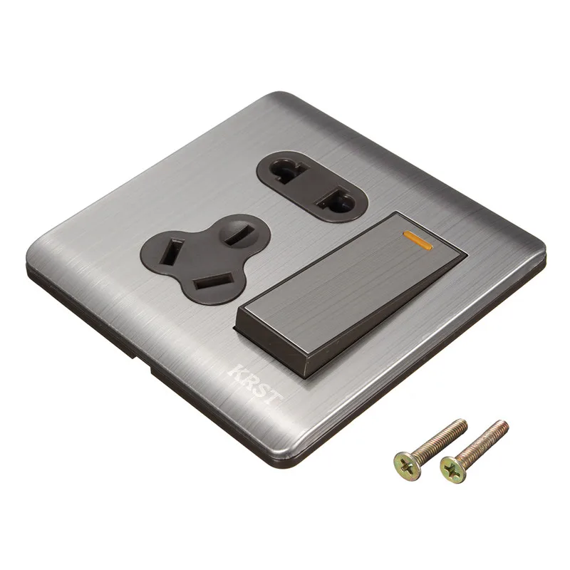 

For Smart Home 1 Gang 2 Ways Wall Switch Socket 86 Type Wall Socket Panel Outlet Electric 10A/250V Sockets 5 Holes