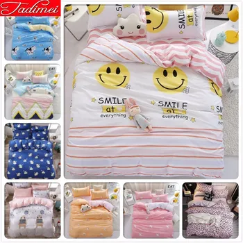 

New Fashion Duvet Cover 3/4 Pcs Bedding Set Adult Kids Child Girl Soft Cotton Bed Linen Single Twin Full Queen King Size 150x200
