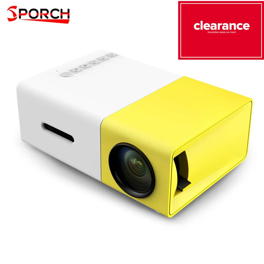 YG300 LED المحمولة العارض 500LM 3.5 مللي متر الصوت 320x240 بكسل HDMI USB البسيطة YG-300 العارض المنزل مشغل الوسائط دعم 1080 P