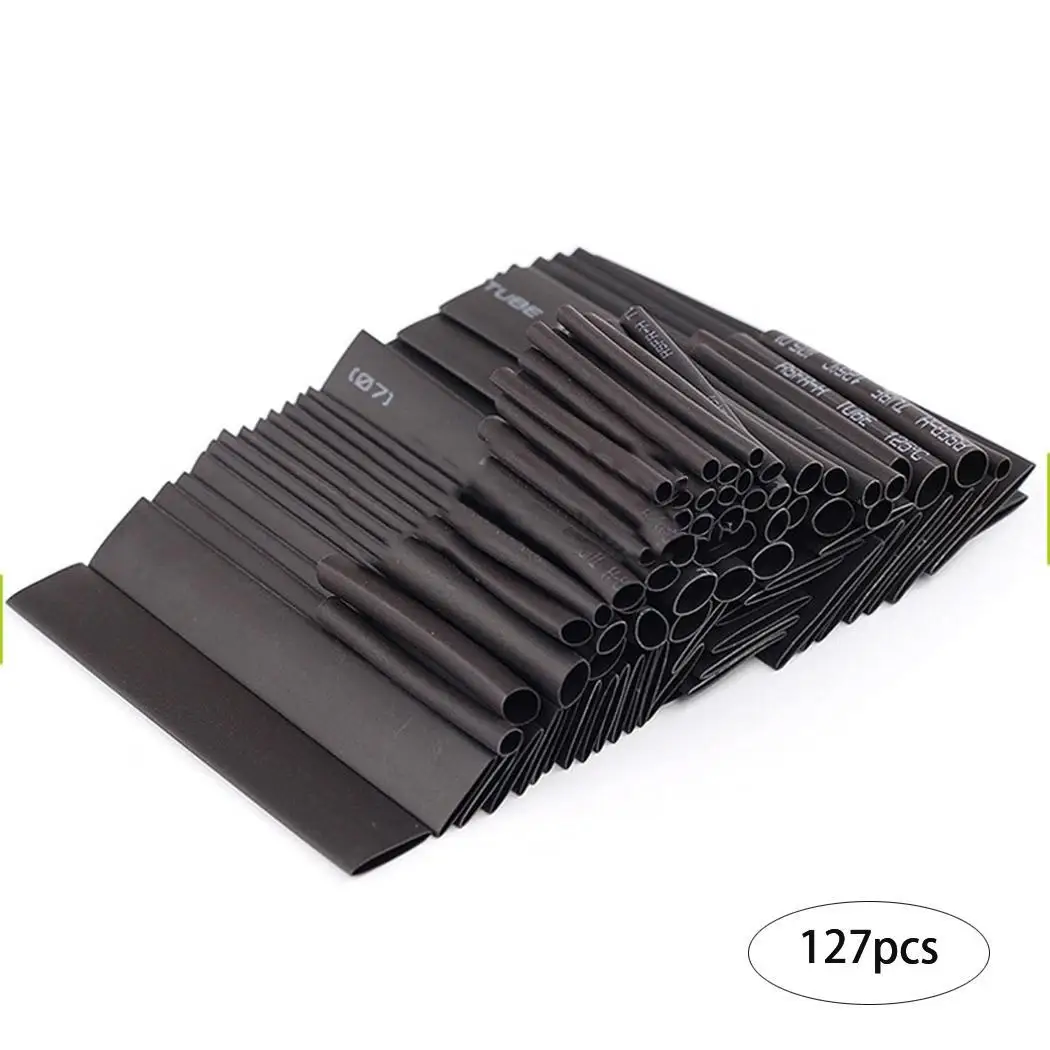 

UL heat PE shrink Assortment 127Pcs Home Wire Wrap tube pcs Outdoor useful Set Tube Shrink Cables CE 125 Pipes 100g Heat