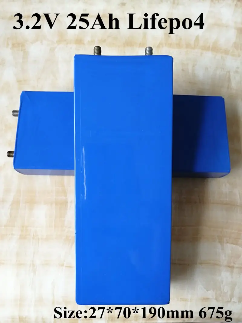 

2PCS 25AH 3.2V Rechargeable LiFePO4 Battery Pack 25000mah Lithium Ion Polymer Cell for 12V 24V 36V 48V E-bike UPS Solar Light