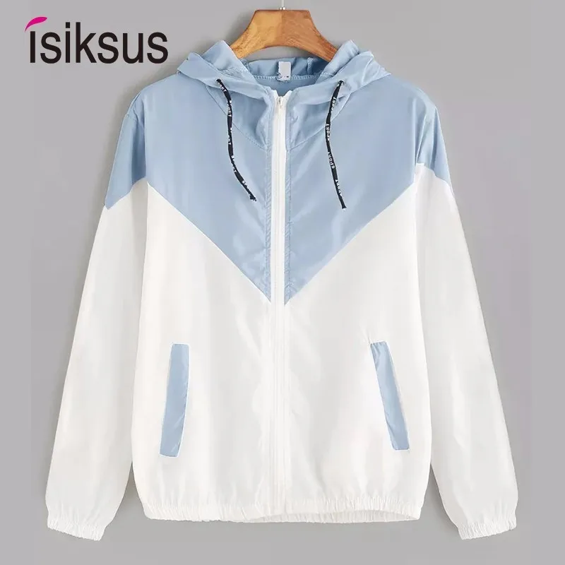 Isiksus Fall Windbreak Jacket Womens Long Sleeve Hooded Coats Spring Autumn Casual Basic Jackets Plus Size 4xl For Women WJ008