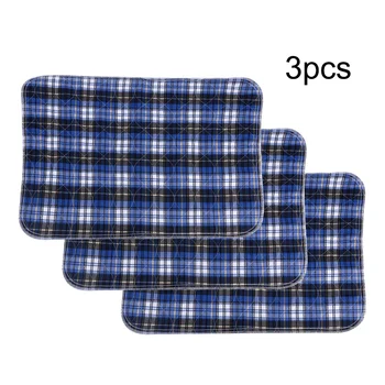 

3PCS Reusable Washable Pads An Absorbent Pad For Adults Incontinence Pad Blue Lattice 45* 60