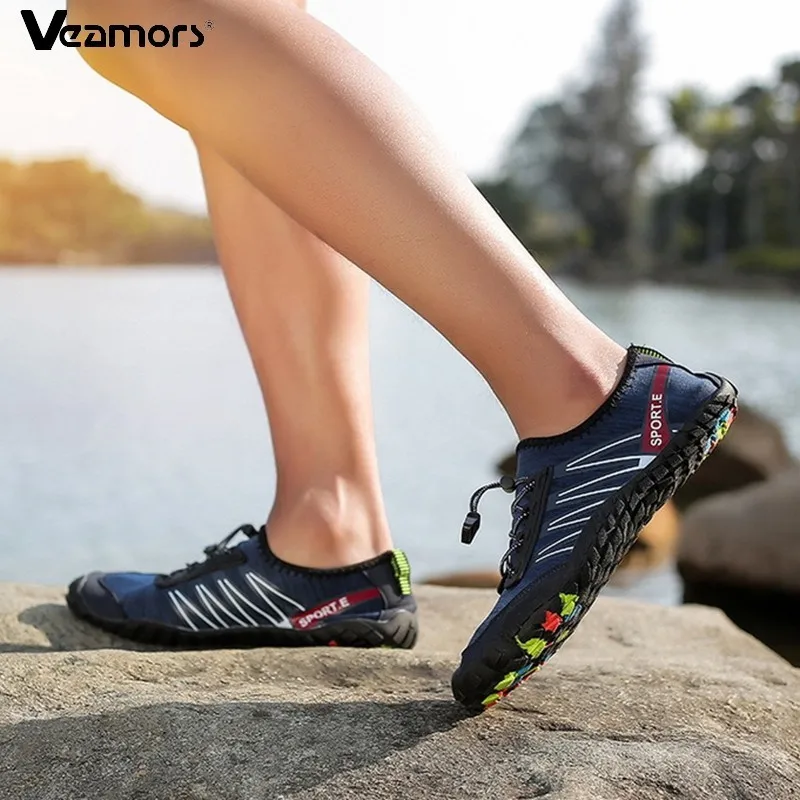 

VEAMORS Plus Size Non-slip Hiking Shoes Unisex Climbing Sport Outdoor Sneakers For Men Women Durable Light Water Upstream Shoes