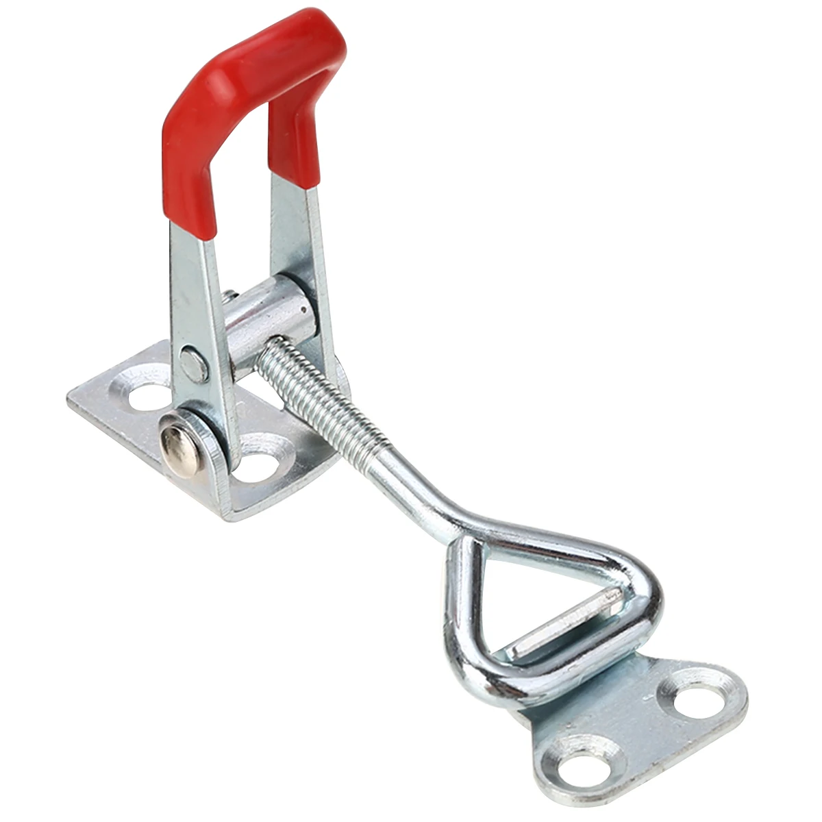 2pcs Toggle Catch Latch Clamp Cabinet Boxes Lever Handle Hasp Adjustable Metal Clasp Length Furniture Hardware Silver+Red