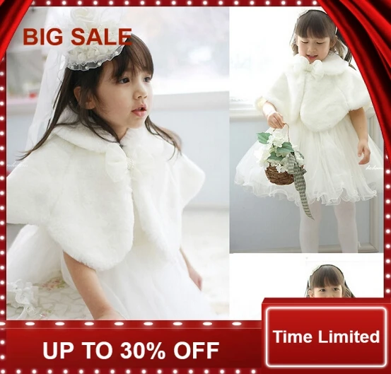 

2016 Fur shawl winter flower girl fur shawl female child cape fur shawl wedding dress fur shawl