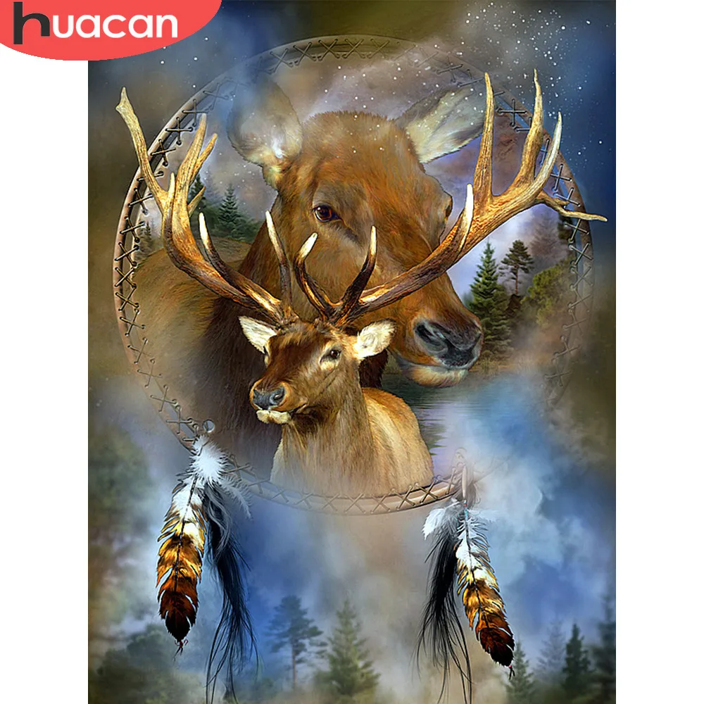 

HUACAN Diamond Painting Deer Full Square Diamond Embroidery Sale Animal 5D DIY Cross Stitch Rhinestones Mosaic Decor Home