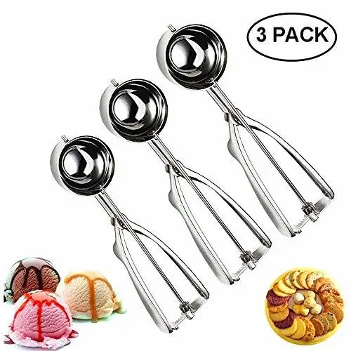 Cookie Scoop Cream Set3 Steel Ice Trigger Include size 1.58 medium (1.97 inch large 2.37 Melon scoop | Дом и сад