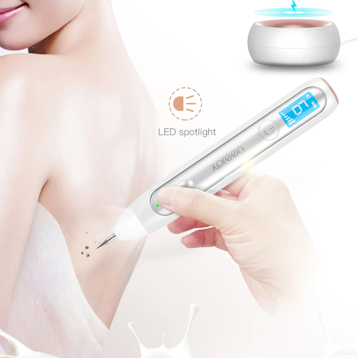 

XPREEN IPL Wireless Charging Laser Plasma Pen Dark Spot Remover Wart Dot Mole Beauty Freckle Tattoo Removal Skin Care Cleaner