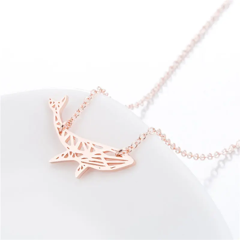 

Fashion Origami Whale Necklace Animal Necklace Fish Necklaces & Pendants Chokers Necklaces for Women Party Accessories