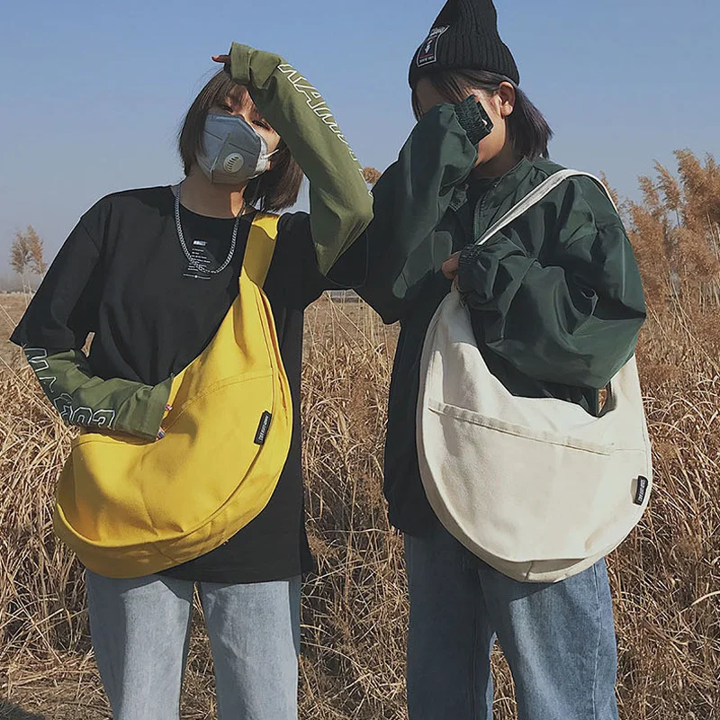 

[Super Seabob] 2019 Spring Summer Woman New Green Color Large Capacity Zipper Canvas Dumplings Messenger Bag All Match LM150