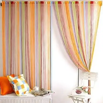 

2017 New Mixed Colors Line Curtain Indoor upscale Decor Hotel bedroom Curtain Multicolor optional E5M1