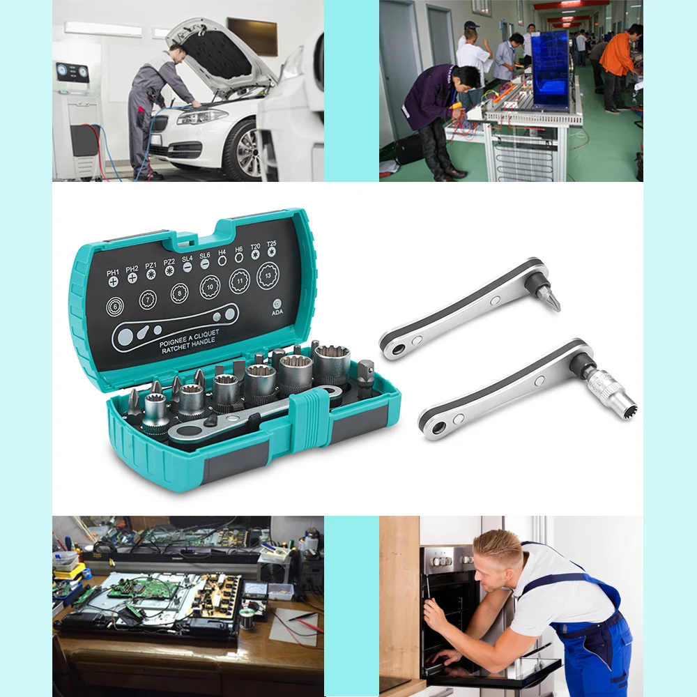 

Mini Portable Hand Ratchet Driver Set Electric Screwdriver Bits Pocket Ratcheting Socket Screwdriver for Repair Tool Set