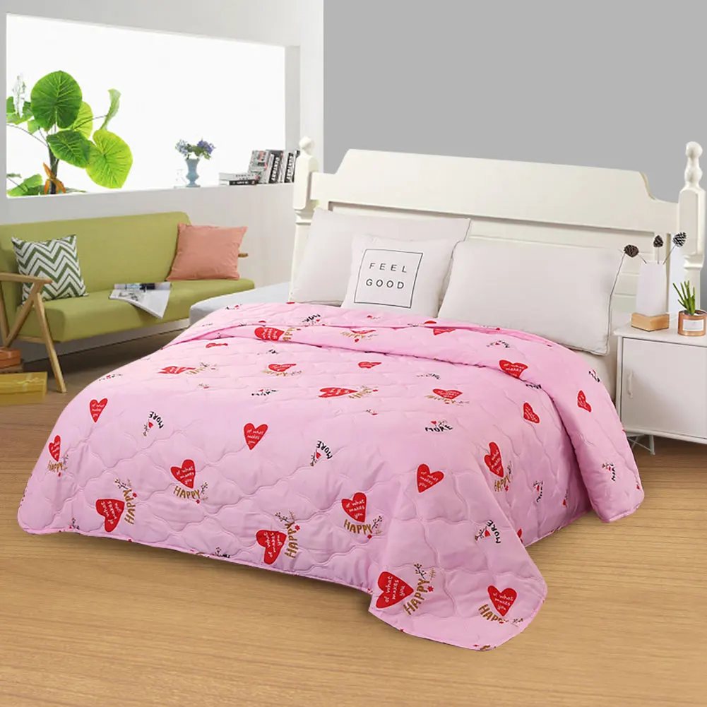 Одеяло из полиэстера постельных принадлежностей принт лето тонкое стеганое одеяло Air дышащее одеяло Стёганое одеяло s для двуспальная кровать