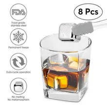 8 шт. кубики льда из нержавеющей стали многоразовые камни для охлаждения виски вино держать ваш напиток холодным дольше камень трудно ржаветь