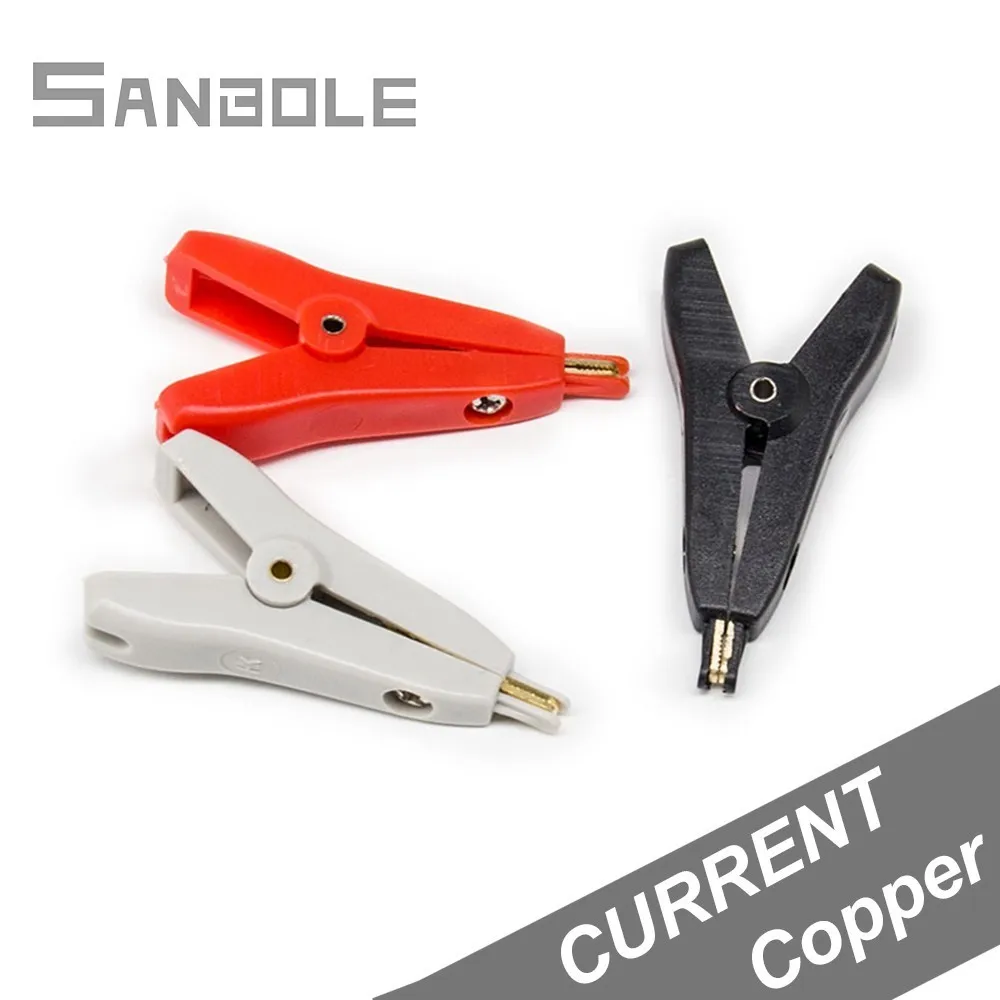 

Crocodile Mix Copper Positive And Negative Level Two Test Clips Low Resistance Flat Clamp Red/Black/Grey (10PCS)