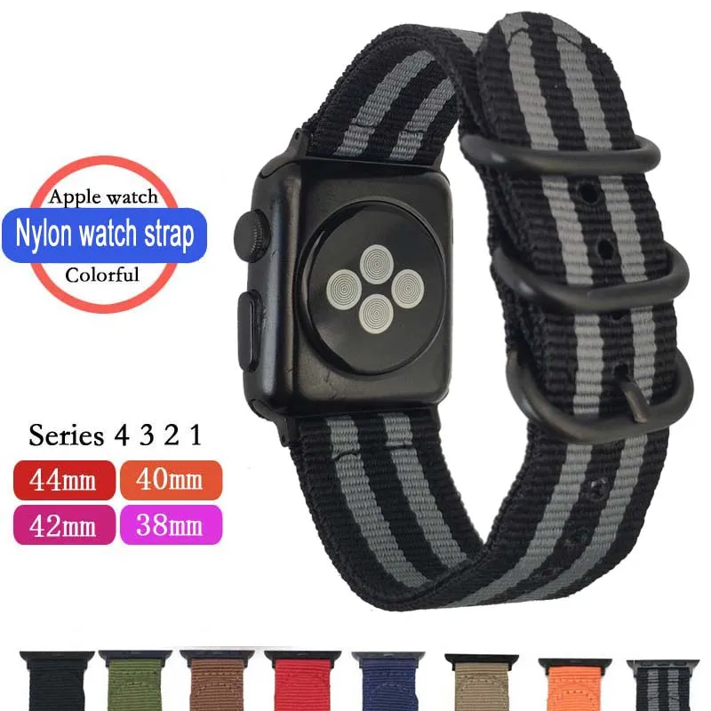 NATO Nylon Watch strap for Apple Watch band 44mm 42mm iWatch 4/3/2/1