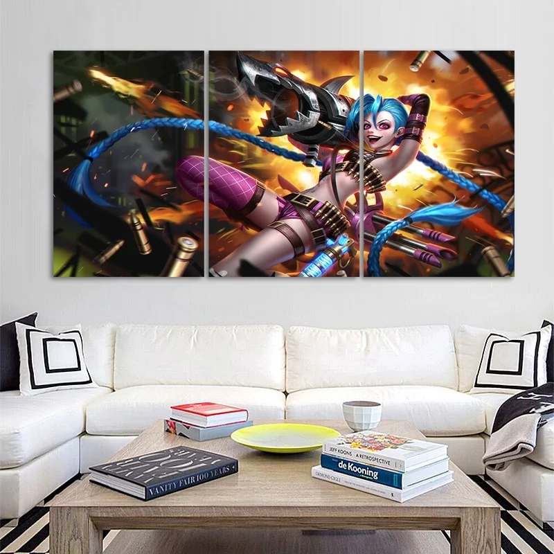

3 Pieces Video League of Legends Game Poster League of Legends Character Poster Picture Oil Painting Wall Decor