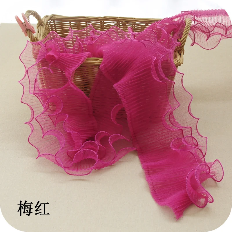 12cm Wide Three Layer Body Pleated Corrugated Lace Elastic Folded Material Ribbon Dress Collar Edge Trim Sewing Supplies lace ribbon lace sewing supplies lace sewing accessories lace garment accessories lace accessories lace decoration