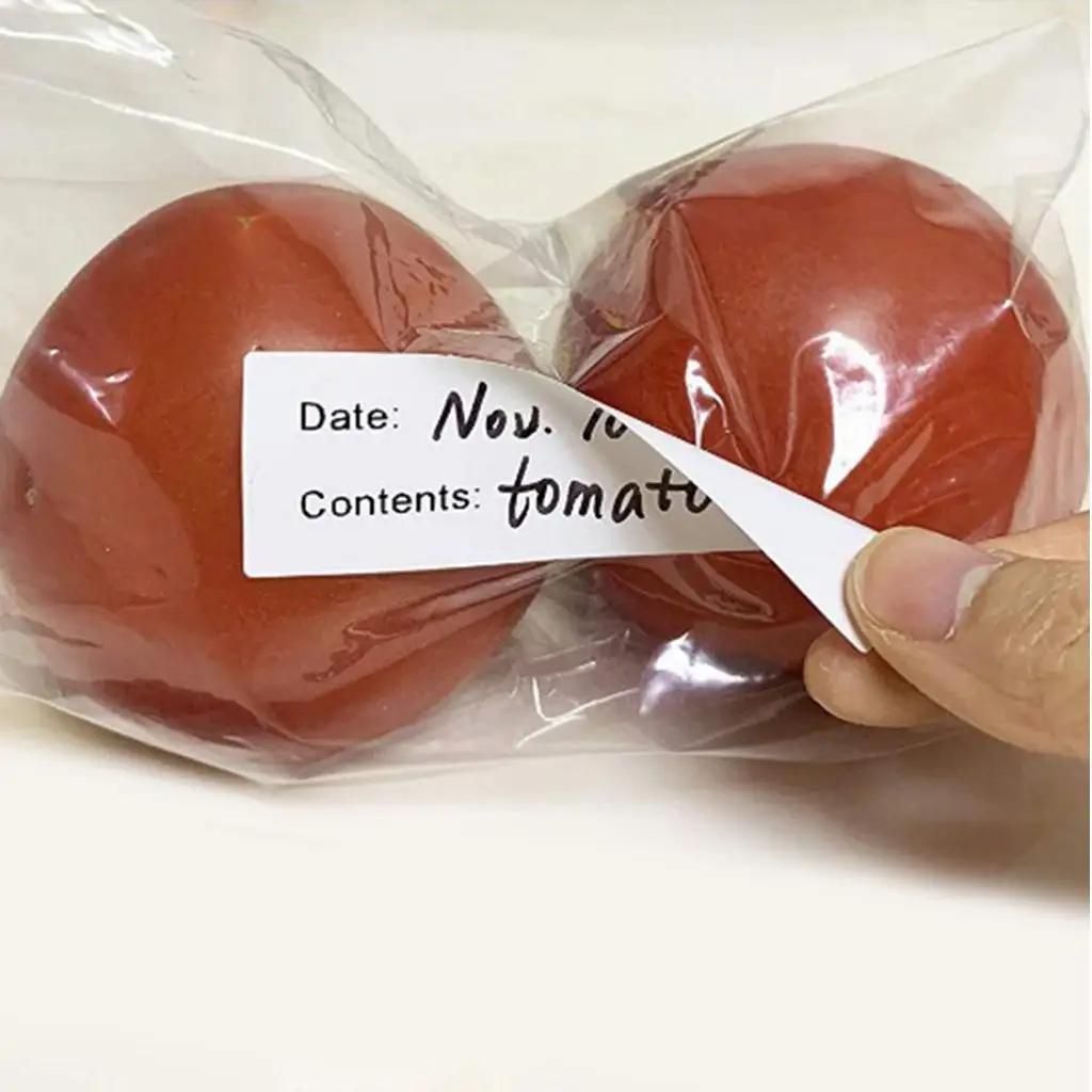 1 Roll Of 125 Pcs Self-Adhesive Removable Freezer Refrigerator Food Storage Paper Sticker Labels White 25X75Mm