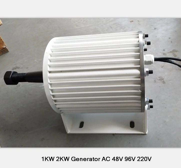 

3 Phase AC 2000W Permanent Magnet Alternator 2kw 48v 96v 120v 220v 230v 240vac Low RPM Generator with Base