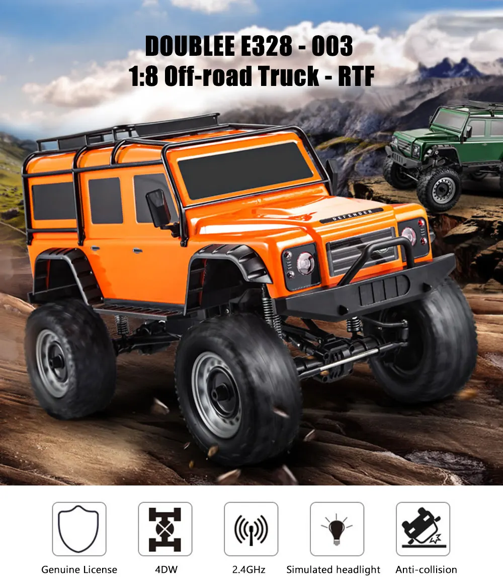 DOUBLEE E328 003 1:8 внедорожник RC грузовик RTF 2 4 GHz 4WD независимая подвеска зеркало заднего