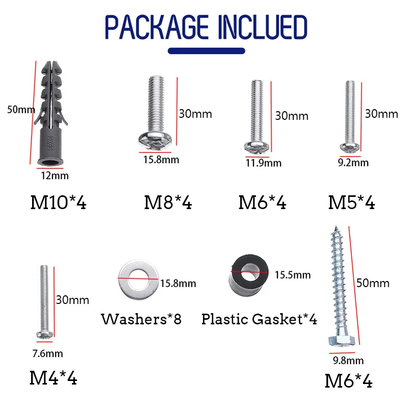 Горячие ТВ оборудования Монтажный комплект, универсальный настенное крепление VESA винт, шайба, Spacer Pack(M4 M5 M6 M8 M10) для ТВ и крепление для монитора