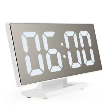 

New Upgrate Digital Alarm Clock LED Mirror Clock Multifunction Snooze Display Time Night Led Table Desktop
