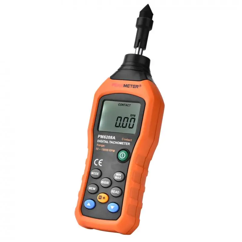 Портативный Тахометр PEAKMETER PM6208A цифровой тахометр контактного типа|Приборы для