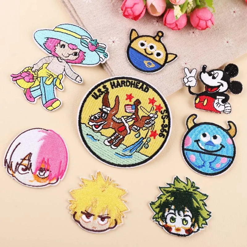 

Kuke Patches Cartoon Mickey Mouse Movie Stars Embroidered Patch for Clothing DIY Clothes Stickers Iron on Patches Badges