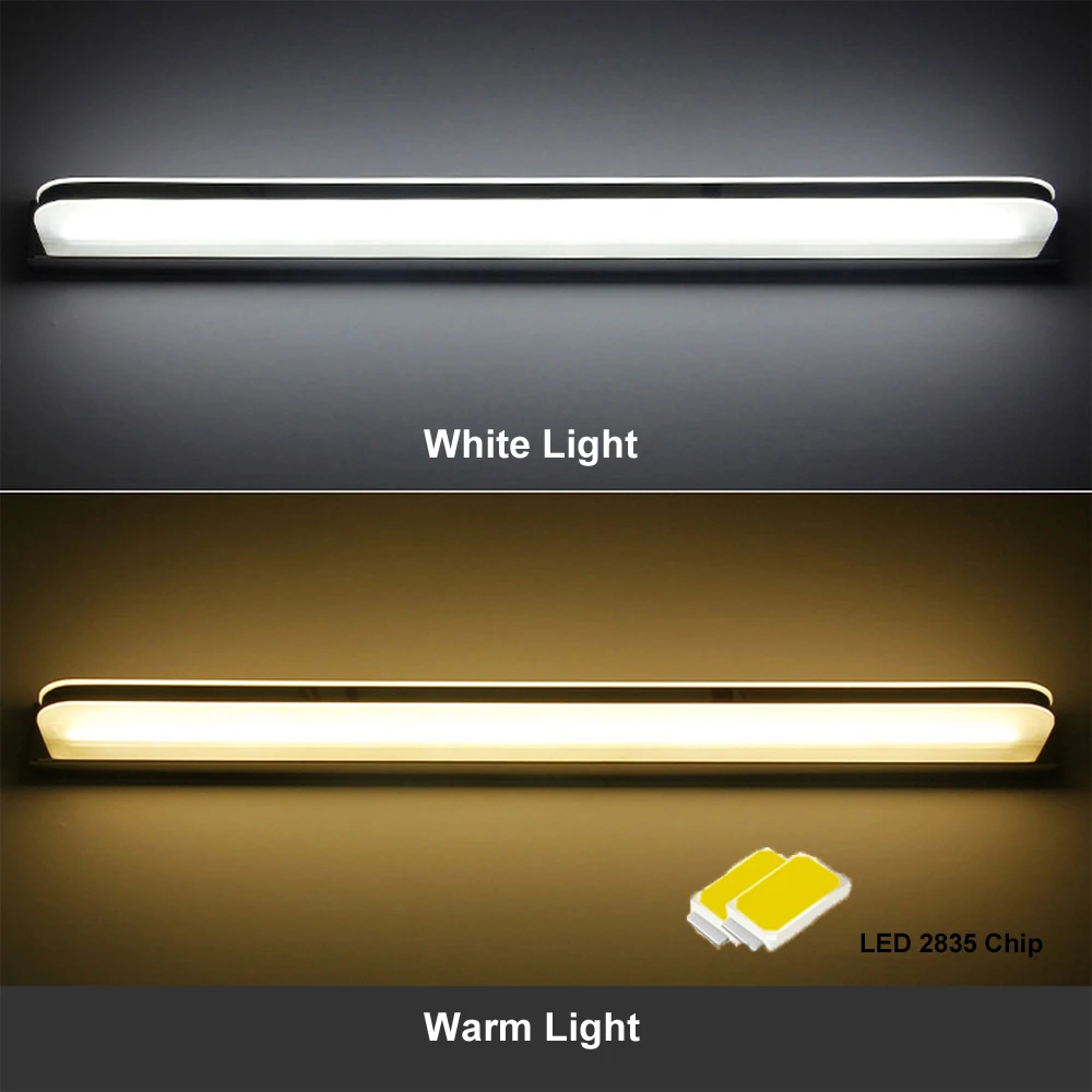 LED مرآة ضوء 40/50 سنتيمتر 9 W/12 W AC90 ~ 240 V للماء التجميلي الحديث الاكريليك جدار مصباح للحمام الغرور ضوء الشمعدان مصباح