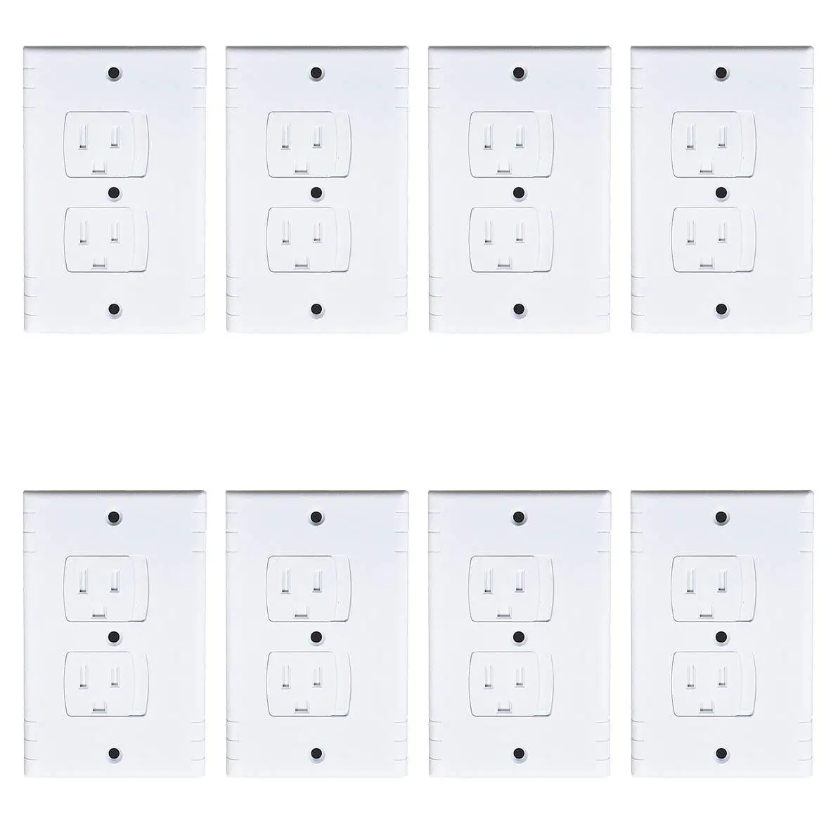

New-Universal Self-Closing Electrical Outlet Covers ,Extra Safe Retardant Child Guards Socket Plugs Protector, Hardware Includ