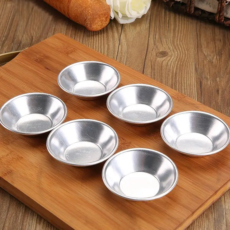 

10pcs Egg Tart Mold Cake Aluminium Alloy Tart Mould Baking Tool Cupcake Egg Tart Fruit Tart Mold 7cm Diameter
