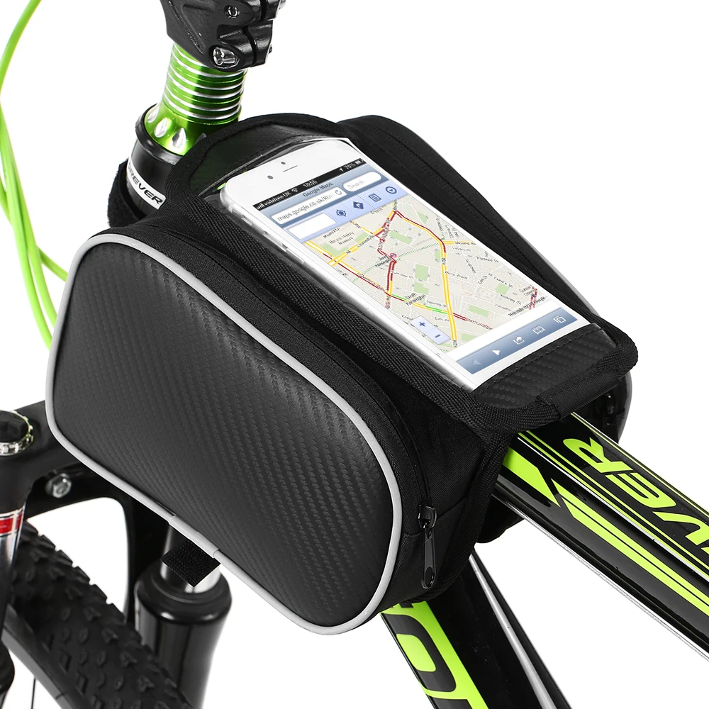 Lixada Bicycle Front Frame Touchscreen Phone Bag Mountain Bike Cycling Top Tube Double Pouch Pannier for 5.5 Inch Cell | Спорт и