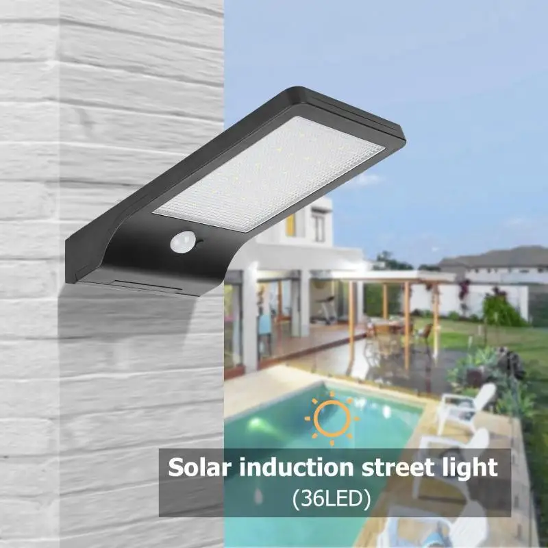 36LED солнечный датчик движения настенный светильник Открытый водонепроницаемый сад балкон лампа