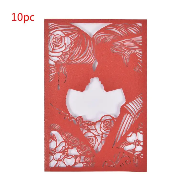  10PCS Hollow Greeting Cards Invitation Letter Cover Wedding Invitation Letter Party Supplies Invita - 33003782983