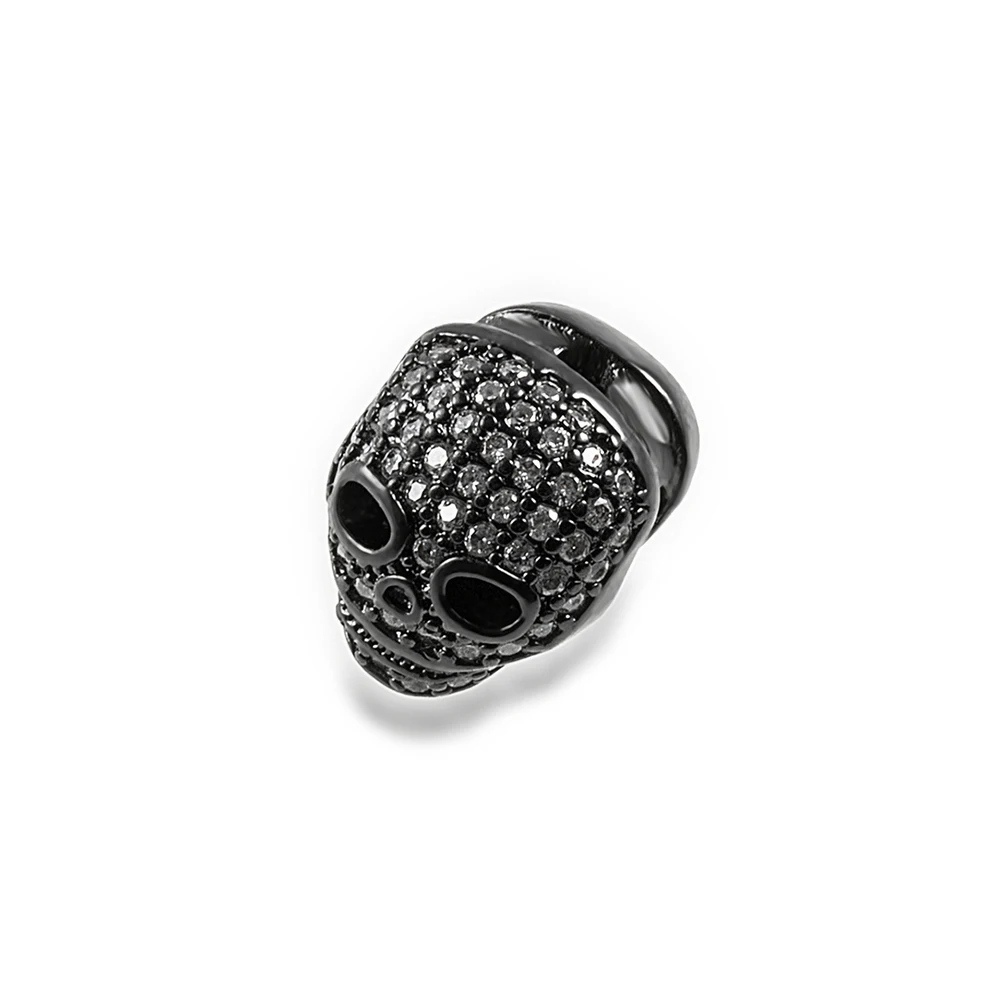 12*10mm Mysterious Head High Quality Brass Cubic Zirconia Diy Men s Beads Bracelet Jewelry Making Accessories Connector Hole