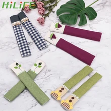Ручка дверцы духовки HILIFE, чехол для ручки для домашнего декора, противоскользящие защитные перчатки из хлопка, 1 пара, чехол на дверные ручки холодильника Ручка дверцы духовки HILIFE, чехол для ручки для домашнего декора, противоскользящие защитные перчатки из хлопка, 1 пара, чехол на дверные ручки холодильника