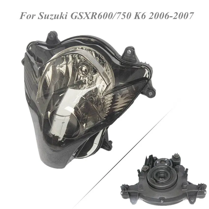 

Front Headlight Head Lamp Assembly For Suzuki GSX-R600 GSX-R750 2006-2007 K6 GSXR600/750 Smoke