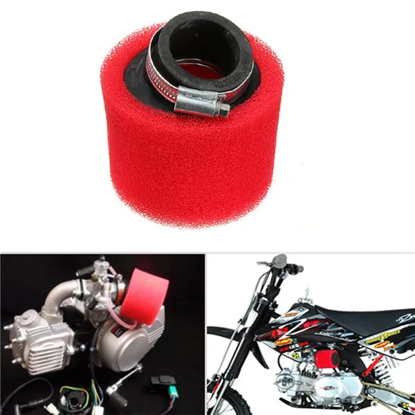 38 мм ATV PIT DIRT BIKE 45 градусов угловой воздушный фильтр Pod очиститель 110cc 125cc красный