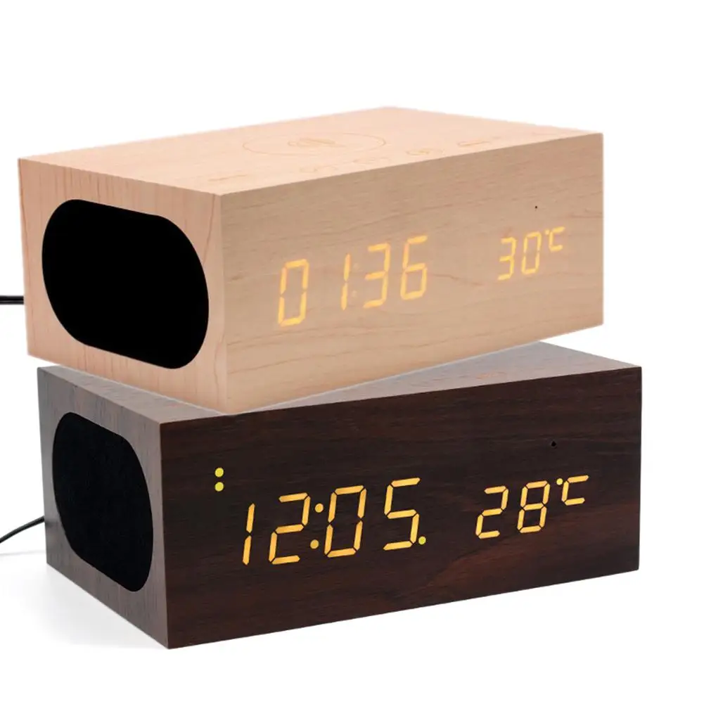 

Wired Bluetooth Speaker Wooden Led Touch Button Stereo High Sound Quality Portable Non-slip Noise Reduction Mini Subwoofer