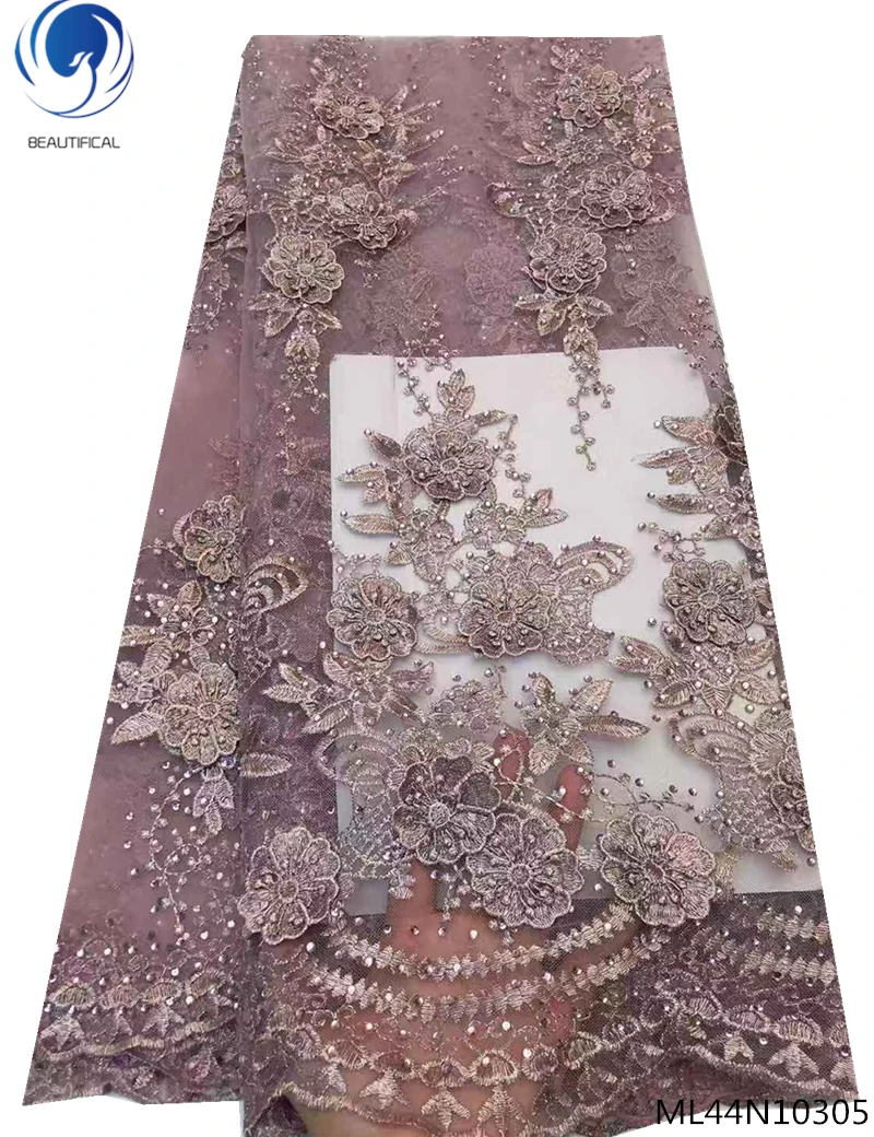 

BEAUTIFICAL rhinestones net lace fabric african 2019 french embroidery tulle lace with stones 5 yards african lace ML44N103